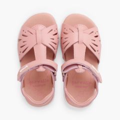 Sandali barefoot bambina farfalla pelle Rosa