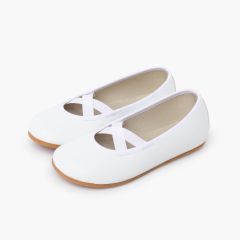 Ballerine balletto barefoot Comunione Bianco