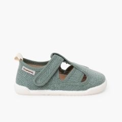 Sandali chiusi barefoot tela bambino Verde