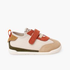 Sneakers barefoot lacci elastici e cinturino a strappo combi