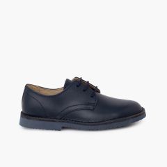 Scarpe blucher eleganti pelle bambino Blu
