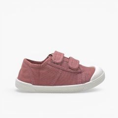 Sneakers barefoot tela lavata a strappo Rosa