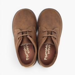 Blucher barefoot effetto pelle lacci fini collarino Cuoio