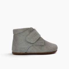 Stivaletti polacchine barefoot bambini effetto pelle Grigio