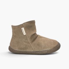Stivali barefoot effetto stropicciato Taupe