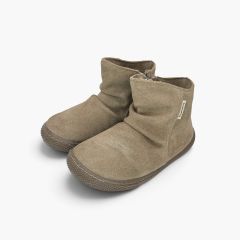 Stivali barefoot effetto stropicciato Taupe