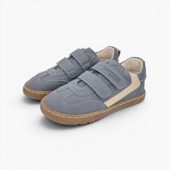 Sneakers barefoot effetto nabuk decorazione laterale Azzurro Piombo