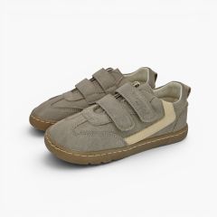 Sneakers barefoot effetto nabuk decorazione laterale Taupe