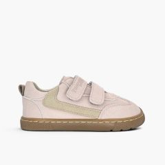 Sneakers barefoot effetto nabuk decorazione laterale Rosa