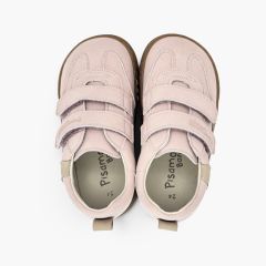Sneakers barefoot effetto nabuk decorazione laterale Rosa