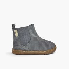 Stivaletti barefoot effetto vissuto bambini Grigio