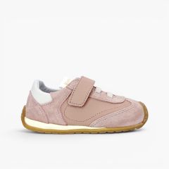 Sneakers Blanditos suola dentellata elastici e cinturino a strappo Rosa