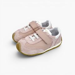 Sneakers Blanditos suola dentellata elastici e cinturino a strappo Rosa