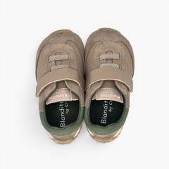 Sneakers Blanditos suola dentellata elastici e cinturino a strappo visone