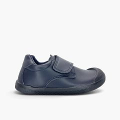 Scarpe barefoot scolastiche puntale gomma Blu