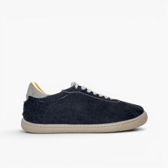 Sneakers barefoot camoscio lacci contrasto Blu