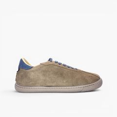 Sneakers barefoot effetto camoscio lacci contrasto Taupe