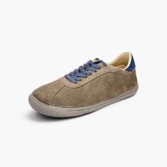 Sneakers barefoot effetto camoscio lacci contrasto Taupe