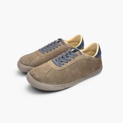 Sneakers barefoot effetto camoscio lacci contrasto Taupe