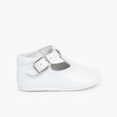 Scarpe Occhio di Bue Neonato pelle Bianco