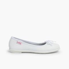 Ballerine Bambine Pelle Lavabili Scarpe Bianco