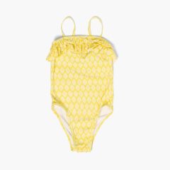 Costume intero per bambina in licra Foglie