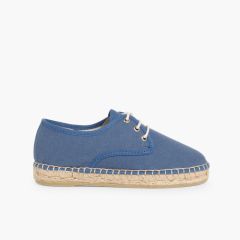 Blucher di tela con base espadrillas Azzurro