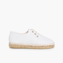 Blucher di tela con base espadrillas Bianco