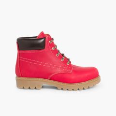 Stivali stile montagna bambini e adulti  Rosso