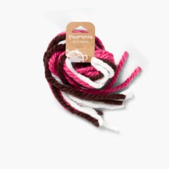 Cordoni di lana per capelli Fucsia e bianco