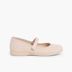 Scarpe Bambina Tela chiusura a strappo fino Sabbia