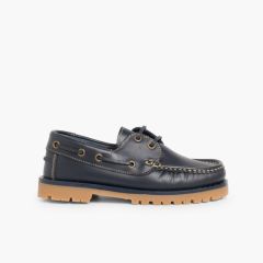 Scarpe tipo da Barca Bambini Lacci  Blu