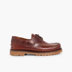 Scarpe tipo da Barca Bambini Lacci  Marrone