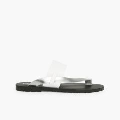 Sandali Infradito Nappa Metallizzata  Argento