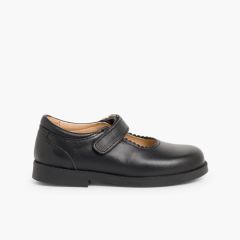 Scarpe Back to School Bambina chiusura a strappo Nero