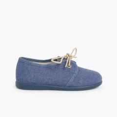 Scarpe Blucher Tela Bimbi  Azzurro