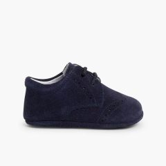 Scarpe Oxford Derby Scamosciate per neonato scamosciate Blu
