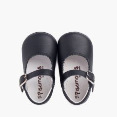 Scarpe/Scarpine Bambina Neonata Pelle Fibbia Blu