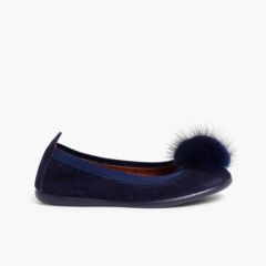Ballerine con pompon bambina e donna Blu