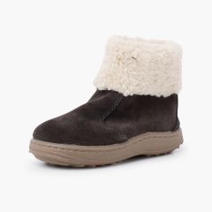 Stivale suola sportiva con cerniera e agnello Grigio