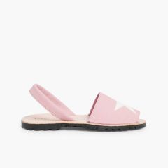 Sandali Minorchine Nabuk con Stella Rosa