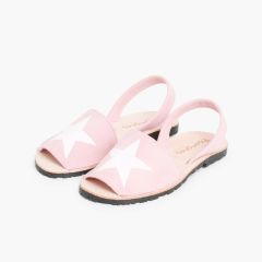 Sandali Minorchine Nabuk con Stella Rosa