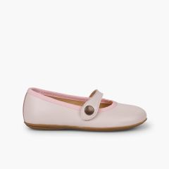 Scarpine Bambina Pelle Comunione Rosa