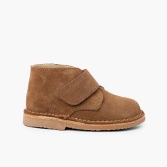 Polacchini Bambini Stivaletti Safari chiusura a strappo Taupe