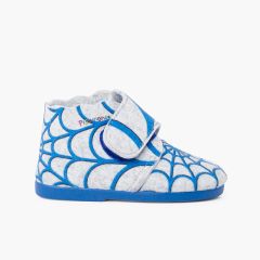 Ciabatte in feltro con chiusura adesiva Tela Araña Azul