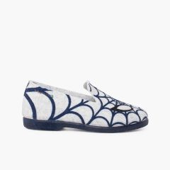 Pantofole a ragnatela Grigio e Blu
