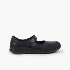 Scarpe Scuola Bambina lavabile con Cinturino Punta Rinforzata  Blu