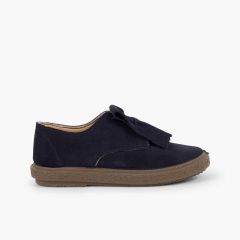 Scarpe blucher scamosciate frange lisce Blu