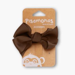 Elastico per capelli bambine fiocco grande Marrone