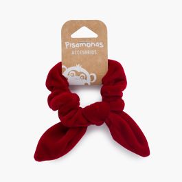 Scrunchie in velluto con fiocco Rosso